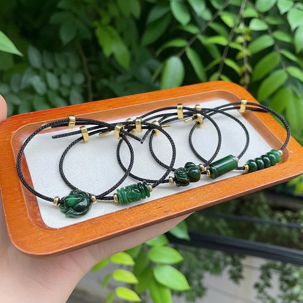 Vòng Tay Đá Sơn Thuỷ Freesize Dây Cáp Bền Chặt – Tỳ Hưu, Hồ Ly, Lu Thống, Ngũ Điếu – May Mắn Tài Lộc Bình An